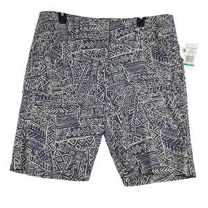 Sharagano Skimmer Shorts Size 16 Faded Blue Linen Rayon Bermudas Everyday Resort